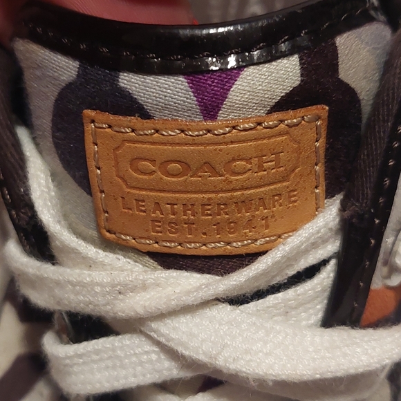 Coach Barrett Poppy sneakers brown patent trim - Picture 11 of 15